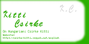kitti csirke business card